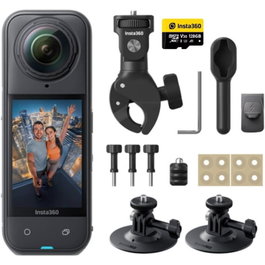 Insta360 X5 Motorcycle Bundle Cámara Deportiva 360 8K 30fps Sensores Duales 1/1.28" Flujo State Horizon Lock IP68 Negra INX5MOB1